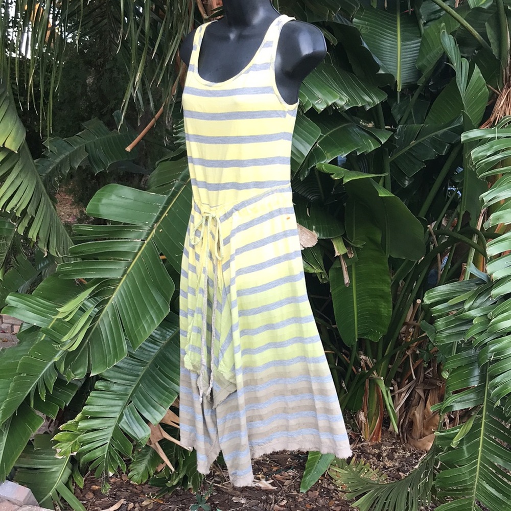 Barbara Lesser striped asymmetric handkerchief, hem dress - Picture 4 of 9